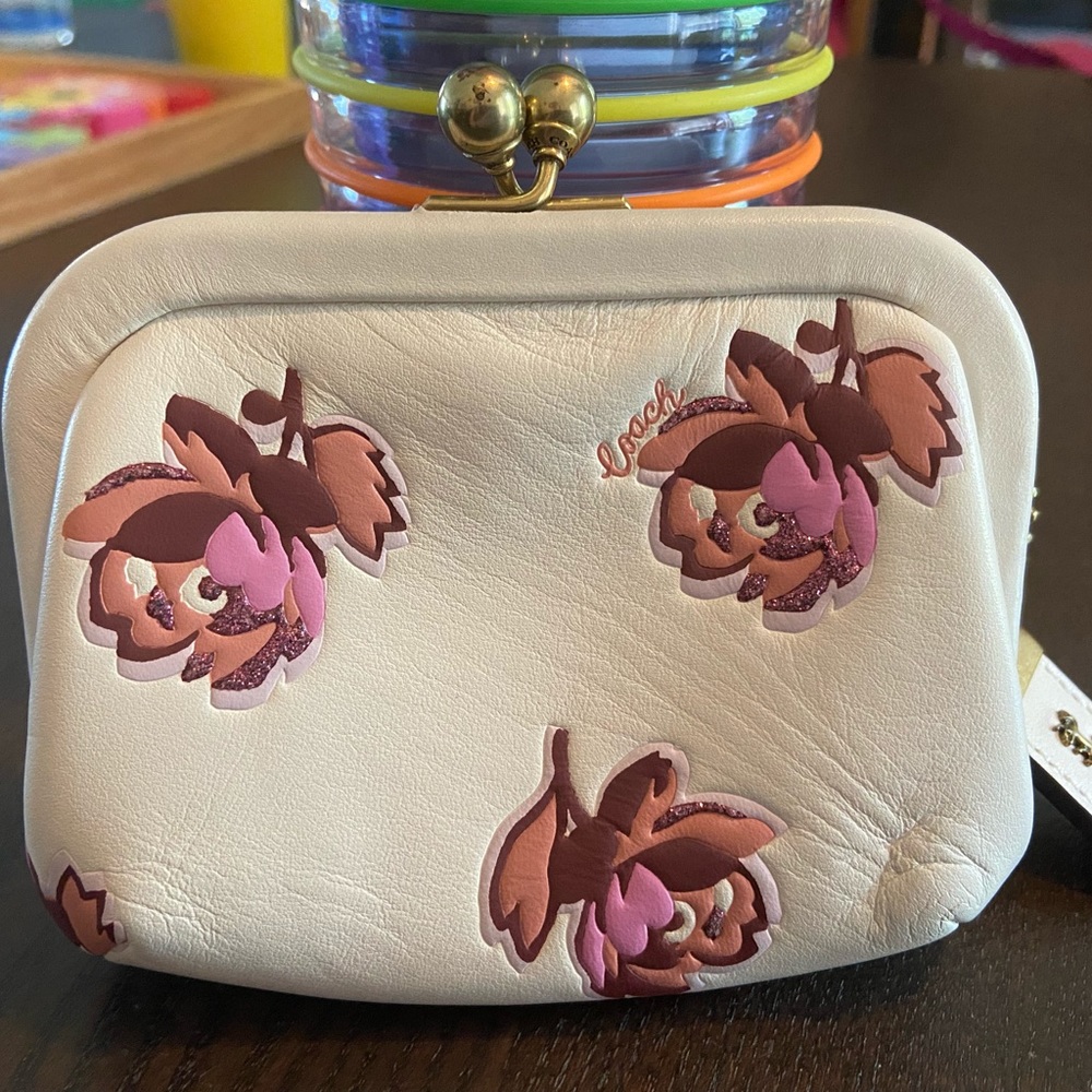 Coach floral coin purse